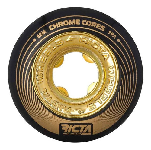 Ricta | Ruedas Ricta 52mm Chrome Core Black Gold 99a  | Ruedas, Skate, Unisex | 