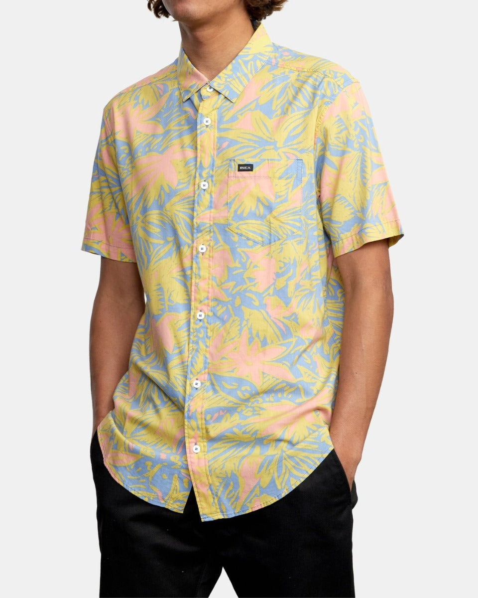 Rvca | Rvca Sanderson Floral SS Ash Blue  | Camisas, Camisas manga corta, Men, Ropa | 