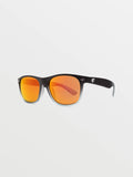 Volcom Fourty6 Matte Black Clear Fade Gray Red Chrome