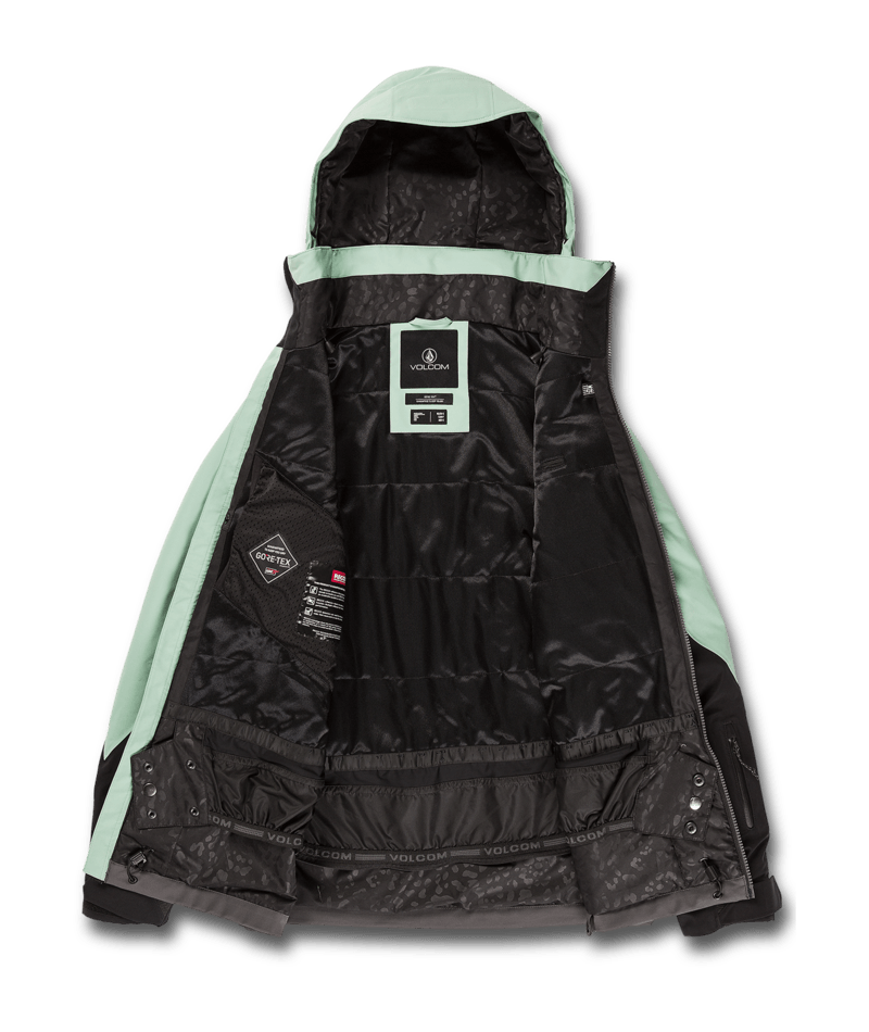 Volcom | Volcom 3d Stretch Gore Jacket Green  | Chaquetas Nieve Mujer, Gore-tex, Insulated Technical, Pass Pocket, Primaloft, Recco, Snowboard, Unisex, Women, Ykk Aquaguard, Zip-tech | 