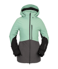 Volcom | Volcom 3d Stretch Gore Jacket Green  | Chaquetas Nieve Mujer, Gore-tex, Insulated Technical, Pass Pocket, Primaloft, Recco, Snowboard, Unisex, Women, Ykk Aquaguard, Zip-tech | 