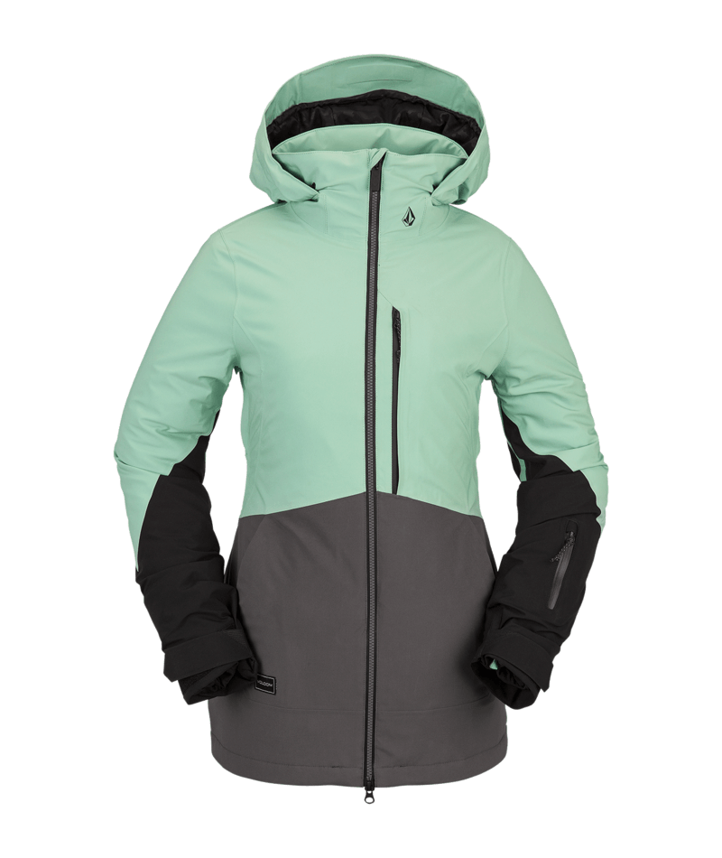 Volcom | Volcom 3d Stretch Gore Jacket Green  | Chaquetas Nieve Mujer, Gore-tex, Insulated Technical, Pass Pocket, Primaloft, Recco, Snowboard, Unisex, Women, Ykk Aquaguard, Zip-tech | 