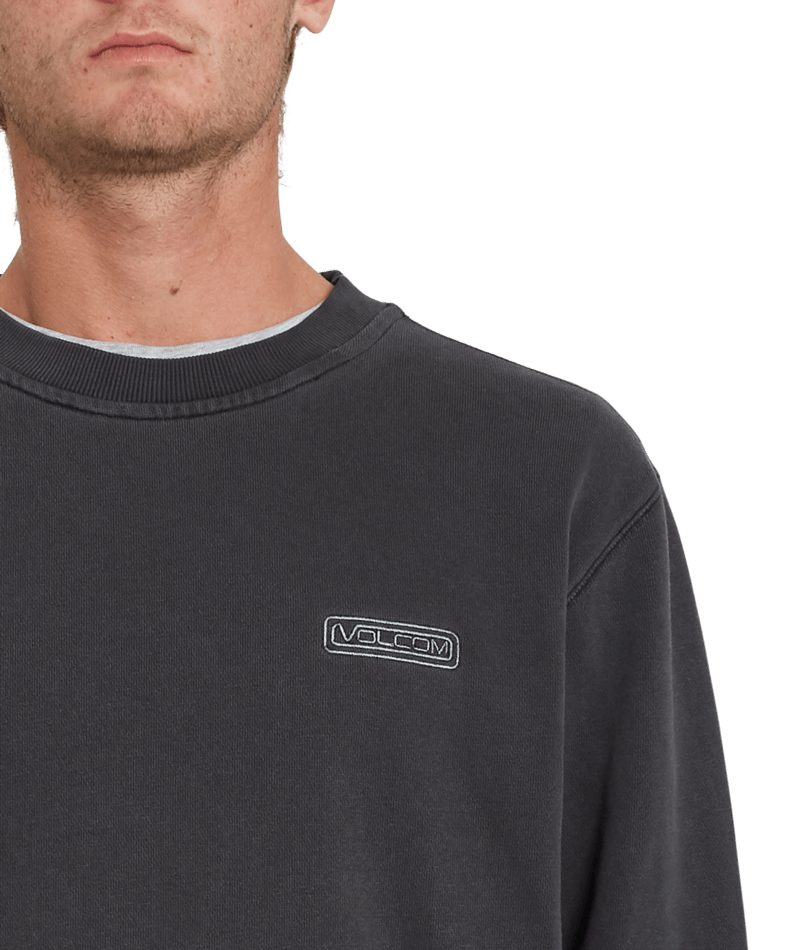 Volcom | Volcom Backwall Crew Fleece Black  | Men, Ropa, Sudaderas, Sudaderas sin capucha, Unisex | 