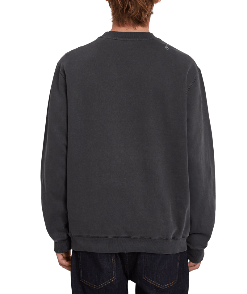 Volcom | Volcom Backwall Crew Fleece Black  | Men, Ropa, Sudaderas, Sudaderas sin capucha, Unisex | 
