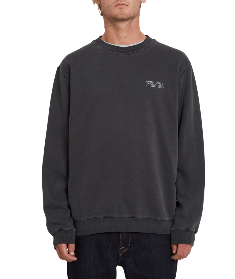 Volcom | Volcom Backwall Crew Fleece Black  | Men, Ropa, Sudaderas, Sudaderas sin capucha, Unisex | 