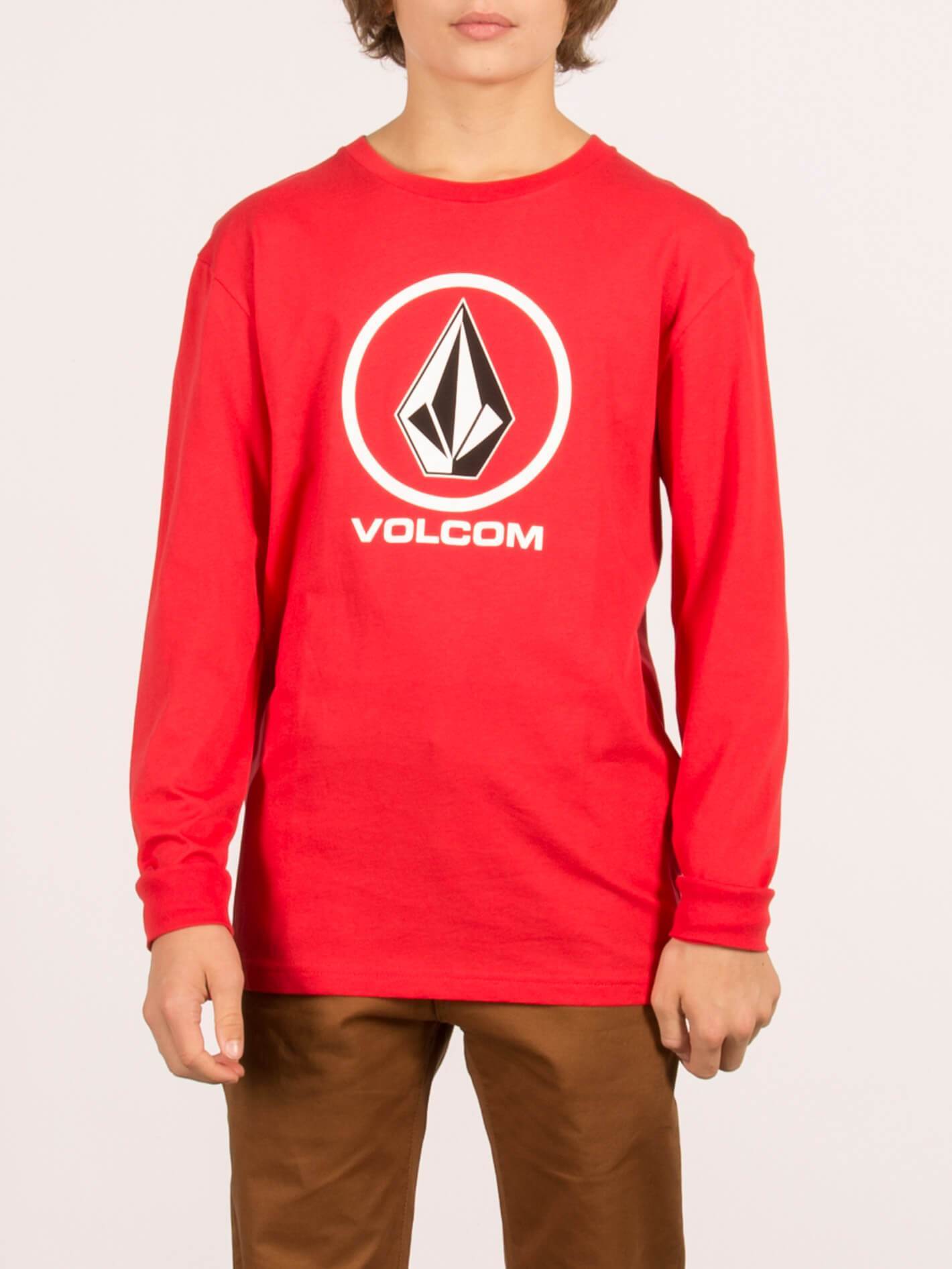 Volcom | Volcom Boys Circle Stone Bsc Ls True Red  | Camisetas, Camisetas manga larga, Ropa, Unisex, Youth | 