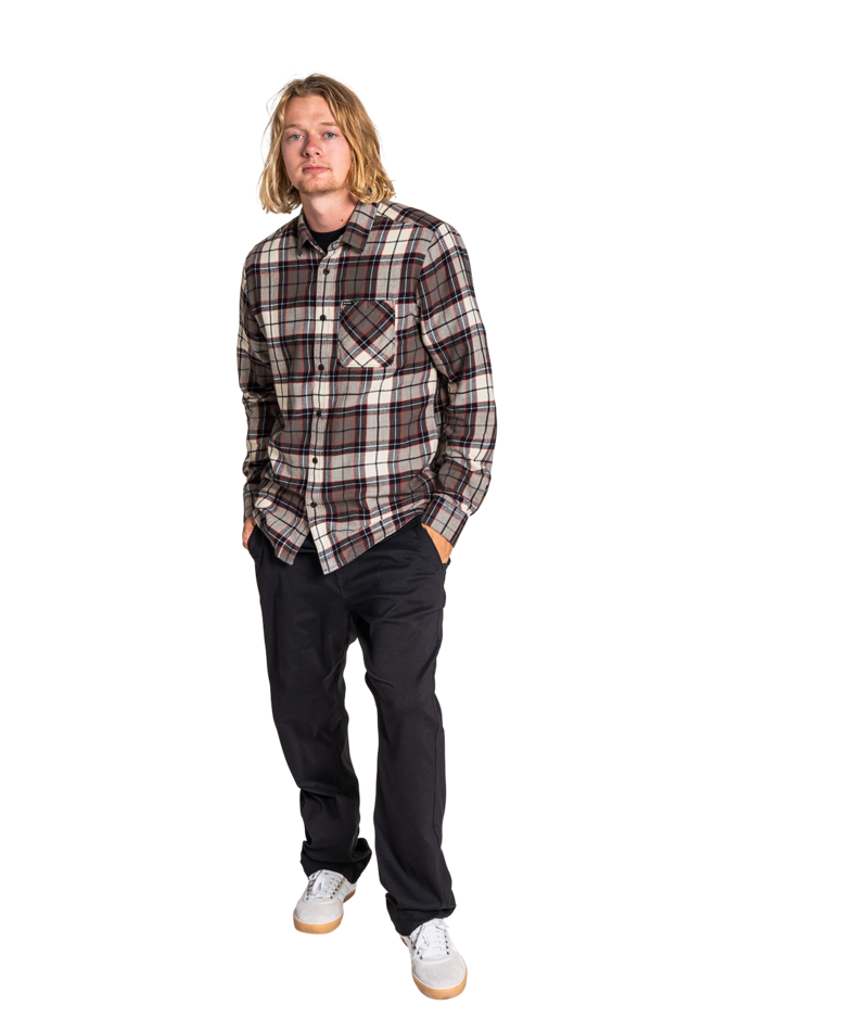 Volcom | Volcom Caden Plaid Ls Bleached Sand  | Camisas, Camisas manga larga, Men, Ropa, Unisex | 