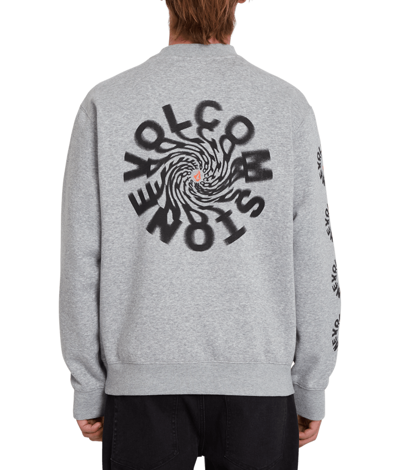 Volcom | Volcom Catch 91 Crew Fleece Heather Grey  | Men, Ropa, Sudaderas, Sudaderas sin capucha, Unisex | 