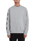 Volcom | Volcom Catch 91 Crew Fleece Heather Grey  | Men, Ropa, Sudaderas, Sudaderas sin capucha, Unisex | 