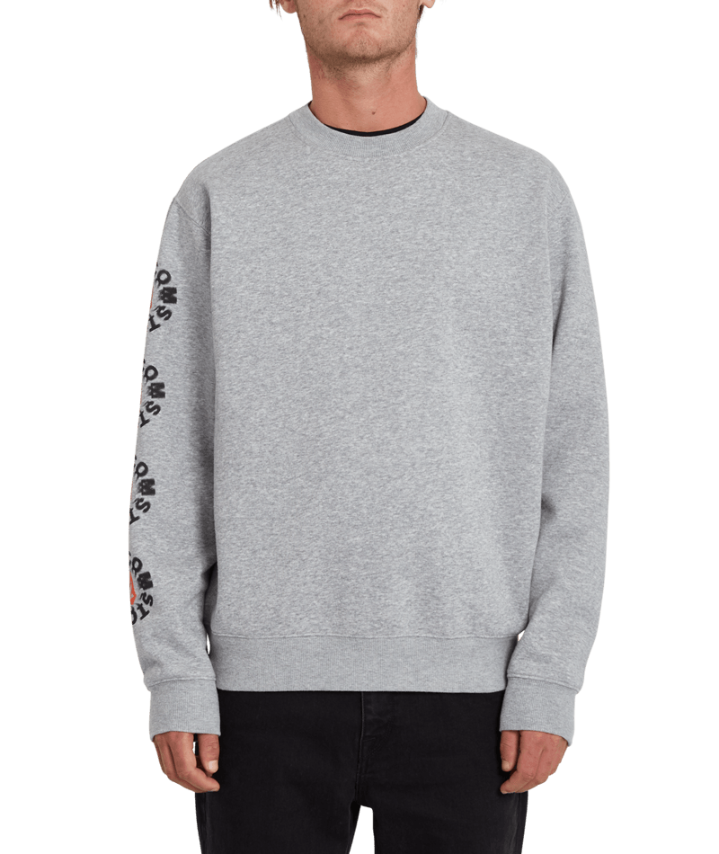 Volcom | Volcom Catch 91 Crew Fleece Heather Grey  | Men, Ropa, Sudaderas, Sudaderas sin capucha, Unisex | 