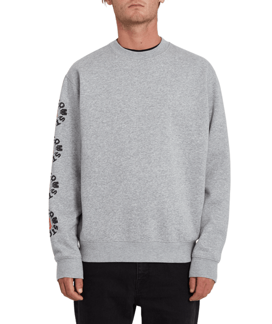 Best selling products | Volcom | Volcom Catch 91 Crew Fleece Heather Grey  | Men, Ropa, Sudaderas, Sudaderas sin capucha, Unisex | 