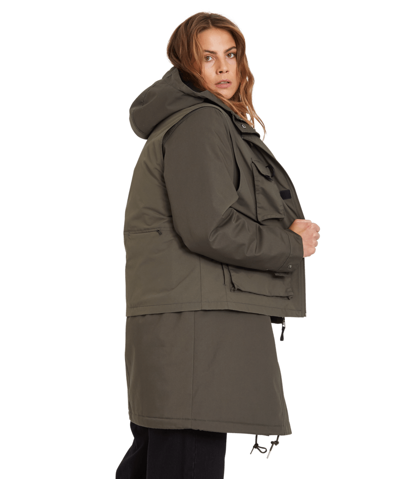 Volcom | Volcom Cimandy 5k 3in1 Parka Army Green Combo  | Chaquetas Calle, Chaquetas Heavy, Ropa, Unisex, Women | 