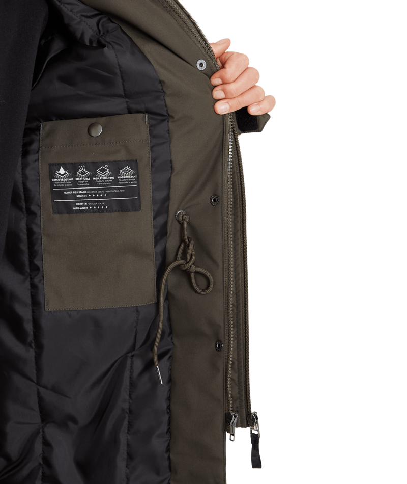 Volcom Cimandy 5k 3in1 Parka Army Green Combo | surfdevils.com