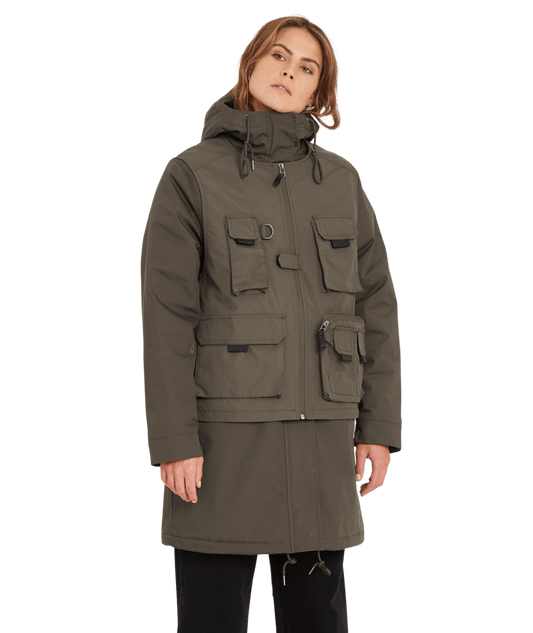 Volcom | Volcom Cimandy 5k 3in1 Parka Army Green Combo  | Chaquetas Calle, Chaquetas Heavy, Ropa, Unisex, Women | 