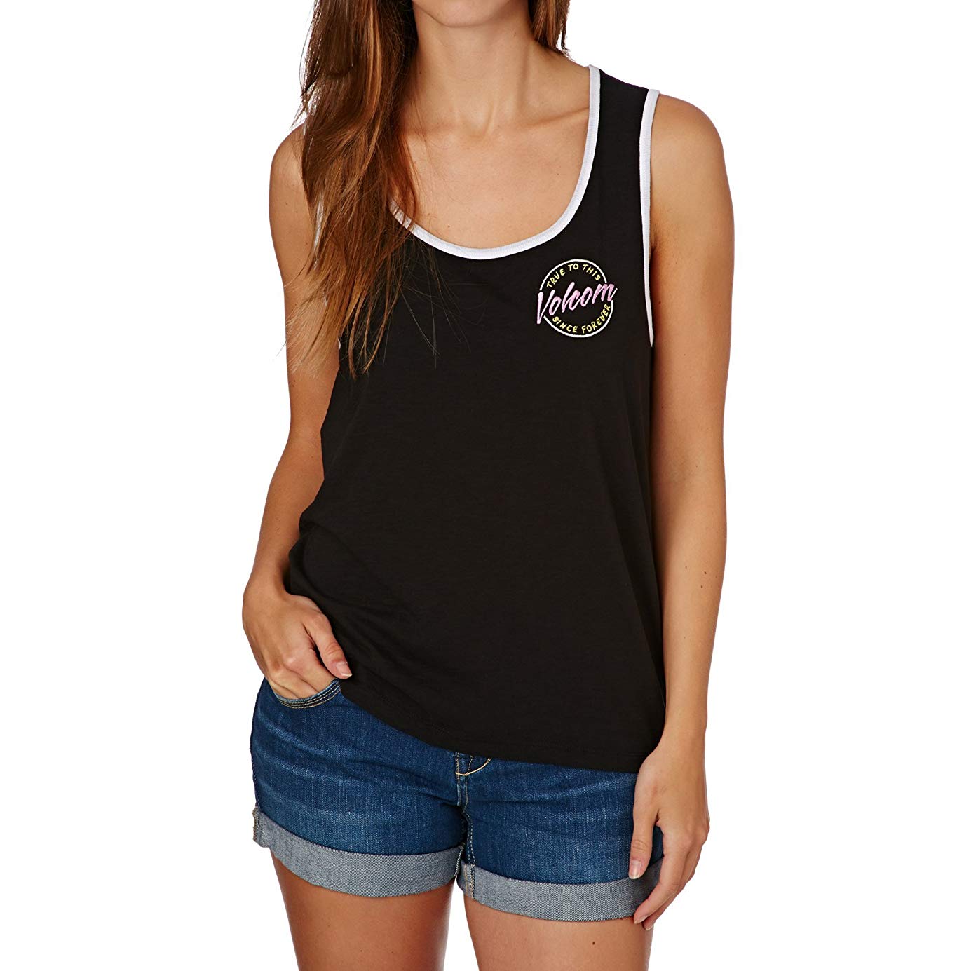 Volcom Cosmic Clash Tank Black | Collection_Zalando | Volcom Shop | Women's short sleeve t-shirts | surfdevils.com