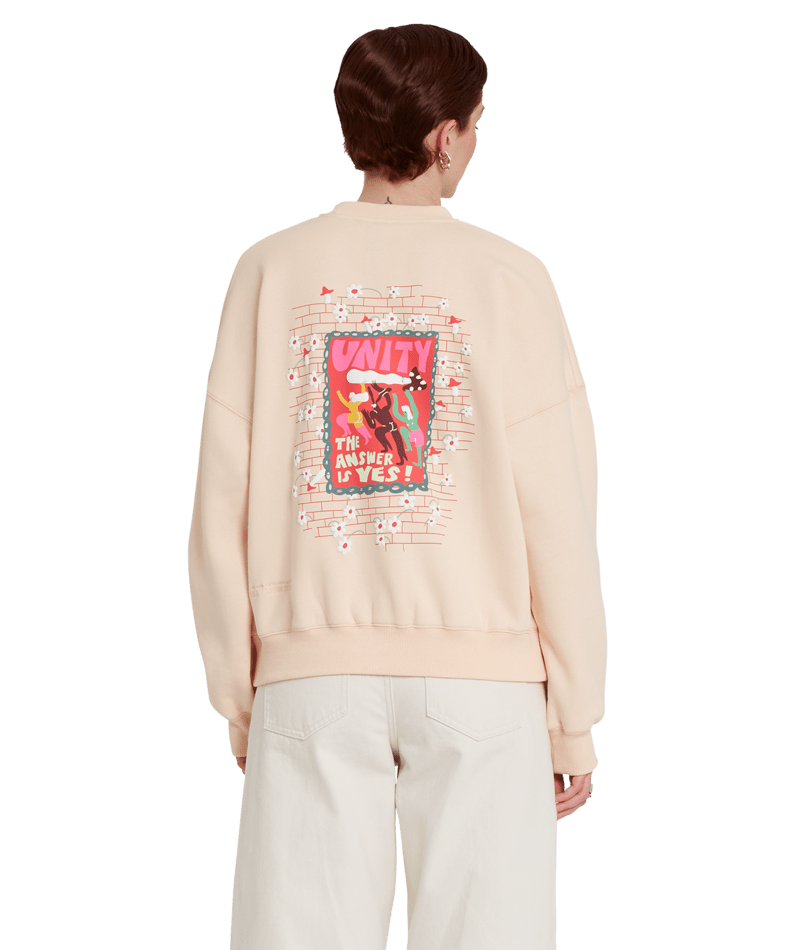 Volcom | Volcom Egle Zvirblyte Fa Crew Light Pink  | Ropa, Sudaderas, Sudaderas sin capucha, Women | 