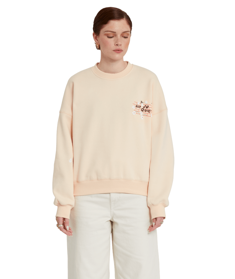 Volcom | Volcom Egle Zvirblyte Fa Crew Light Pink  | Ropa, Sudaderas, Sudaderas sin capucha, Women | 