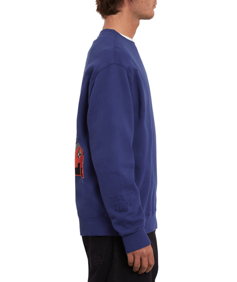 Volcom | Volcom Elzo Durt Fa Crew Blueprint  | Men, Ropa, Sudaderas, Sudaderas sin capucha | 