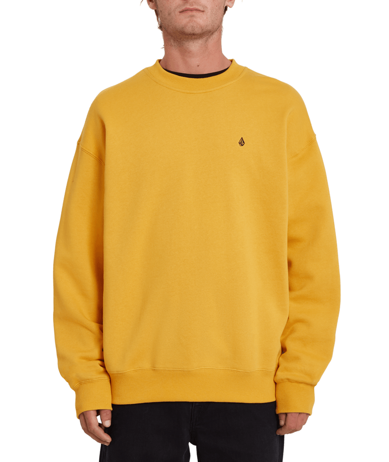 Volcom | Volcom Erith Crew Fleece Vintage Gold  | Men, Ropa, Sudaderas, Sudaderas sin capucha, Unisex | 