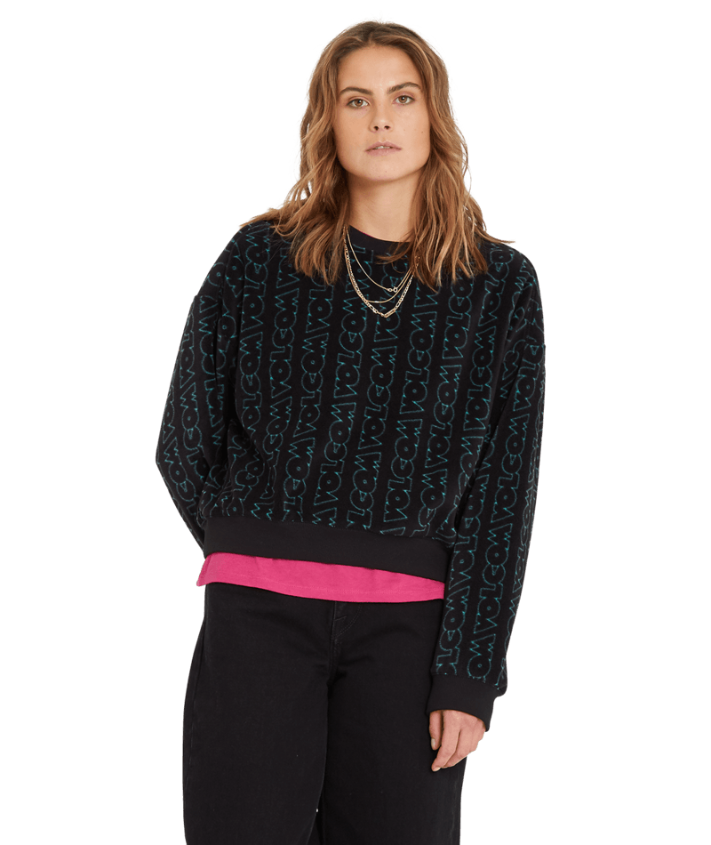 Volcom | Volcom Error 76 Crew Black  | Ropa, Sudaderas, Sudaderas sin capucha, Unisex, Women | 