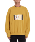 Volcom | Volcom Fa Animoscillator Crew Mustard Gold  | Men, Ropa, Sudaderas, Sudaderas sin capucha | 