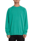 Volcom | Volcom Freeleven Crew Fleece Synergy Green  | Men, Ropa, Sudaderas, Sudaderas sin capucha, Unisex | 