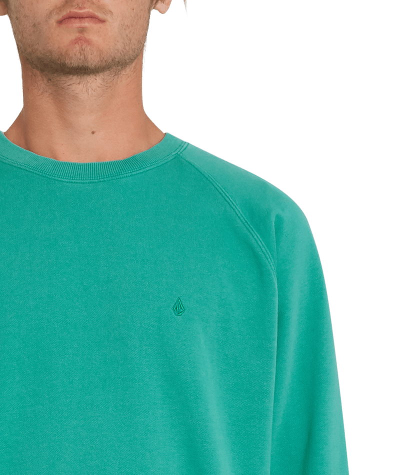 Volcom | Volcom Freeleven Crew Fleece Synergy Green  | Men, Ropa, Sudaderas, Sudaderas sin capucha, Unisex | 