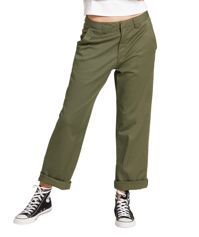 Volcom Frochickie Boyfriend Army Green Combo | Mujer Pantalones | Volcom Shop | surfdevils.com
