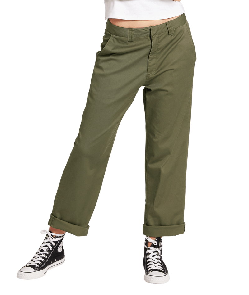 Volcom | Volcom Frochickie Boyfriend Army Green Combo  | Chinos, Pantalones, Ropa, Women | 