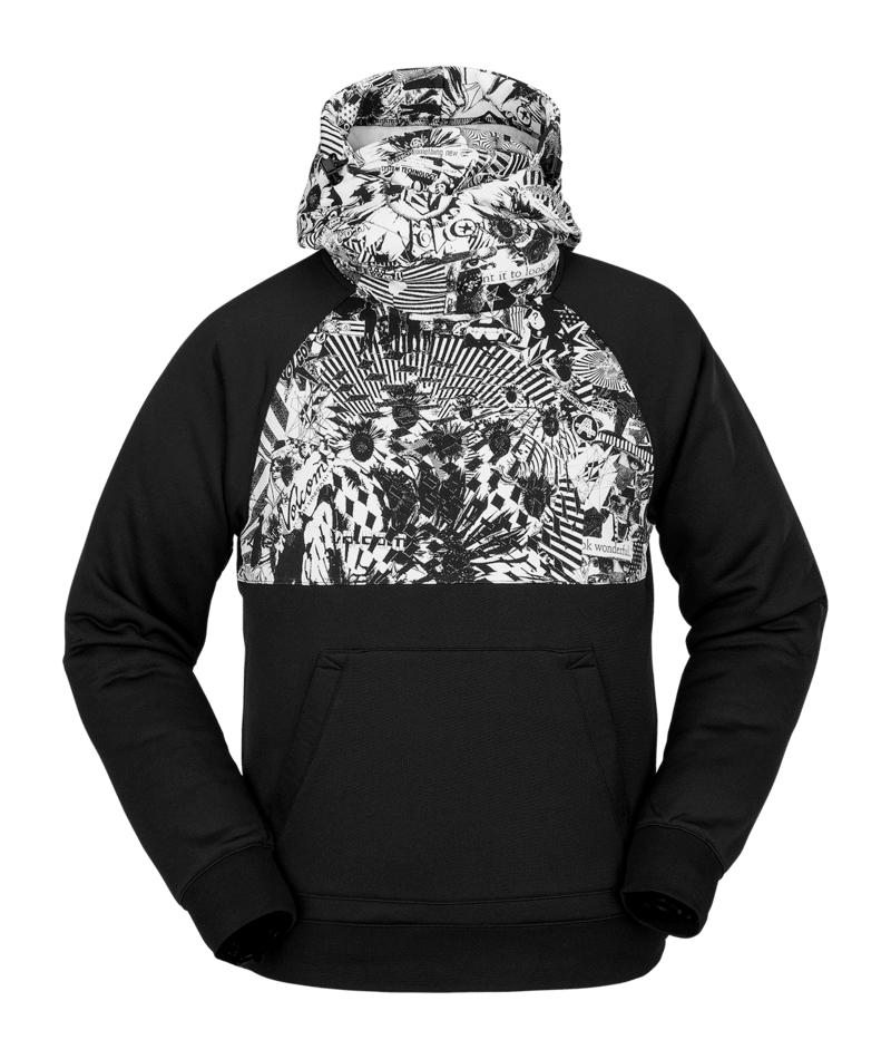 Volcom Hydro Riding Hoodie Black White | surfdevils.com