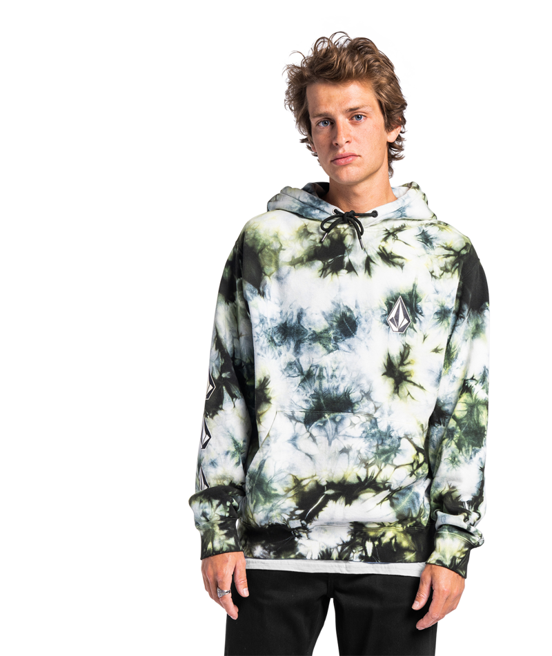 Volcom | Volcom Iconic Stone Plus Po Lime Tie Dye  | Men, Ropa, Sudaderas, Sudaderas con capucha | 