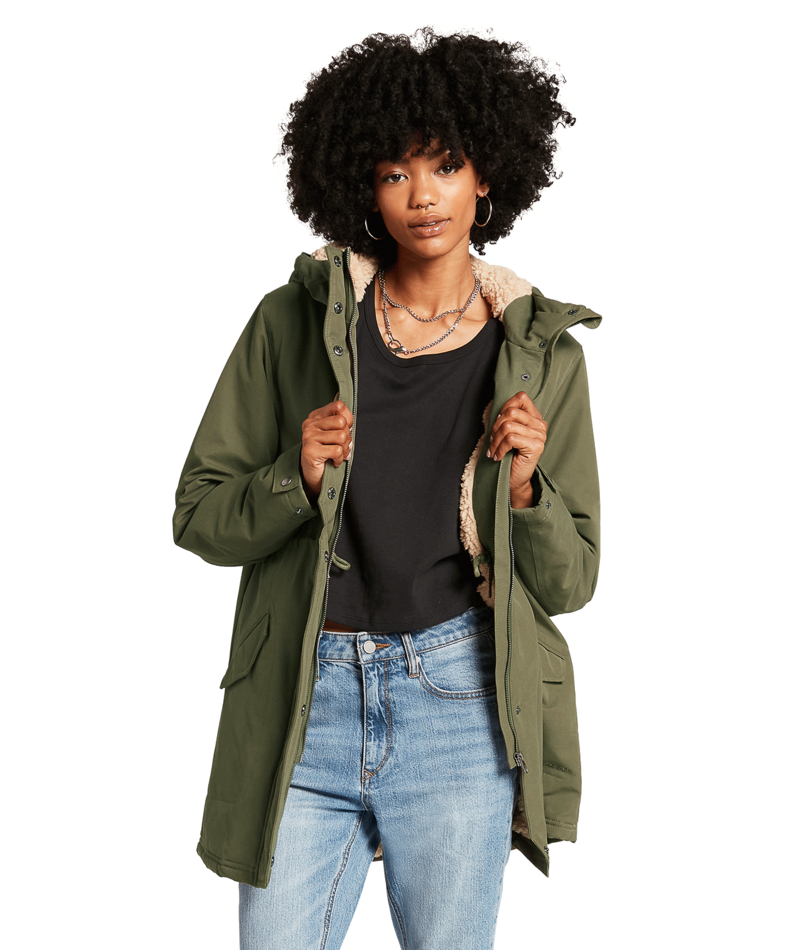 Volcom | Volcom Less Is More 5k Parka Army Green Combo  | Chaquetas Calle, Chaquetas Heavy, Ropa, Unisex, Women | 