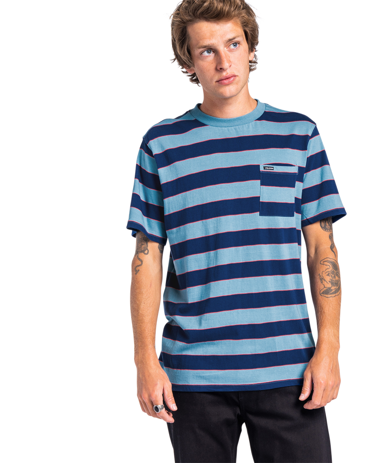 Volcom | Volcom Maxer Stripe Crew Ss Blueprint  | Men, Polos, Polos manga corta, Ropa, Unisex | 