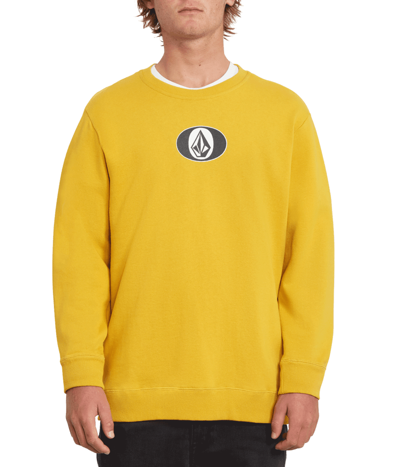 Volcom | Volcom Ovalstone Crew Gold  | Men, Ropa, Sudaderas, Sudaderas sin capucha, Unisex | 