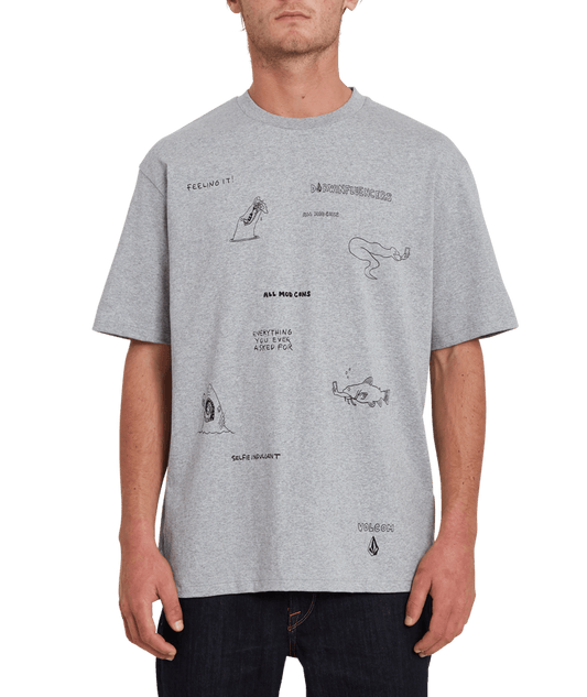 New products | Volcom | Volcom Pentagram Pizza Fa Ss Heather Grey  | Camisetas, Camisetas manga corta, Men, Ropa, Unisex | 