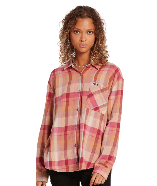 produits les plus vendus | Volcom | Volcom Plaid To Meet U Ls Auburn  | Camisas, Camisas manga larga, Ropa, Women | 