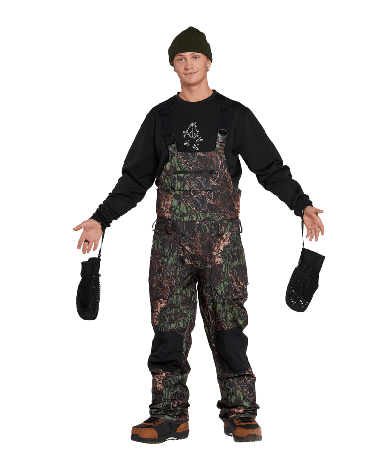 Volcom | Volcom Roan Bib Overall Woodland Camo  | Pantalones, Pantalones Nieve Hombre, Shell Technical, Snowboard, Unisex | 