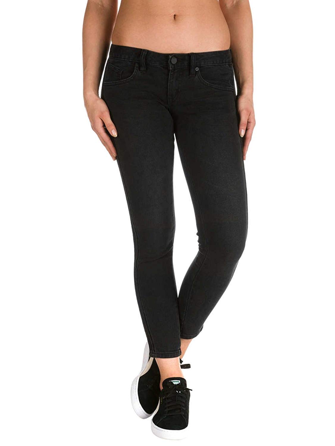 Volcom Rockout Skinny Vintage Black | Mujer Pantalones | Volcom Shop | surfdevils.com