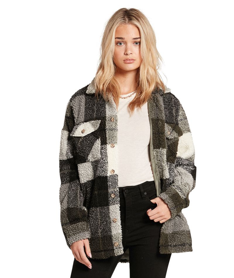 Volcom | Volcom Silent Sherpa Jacket Grey  | Chaquetas, Chaquetas Calle, Chaquetas Light, Ropa, Unisex, Women | 
