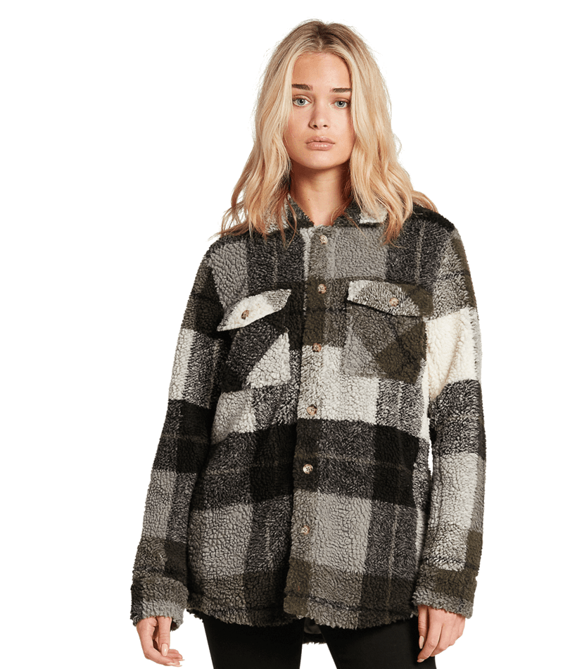 Volcom | Volcom Silent Sherpa Jacket Grey  | Chaquetas, Chaquetas Calle, Chaquetas Light, Ropa, Unisex, Women | 