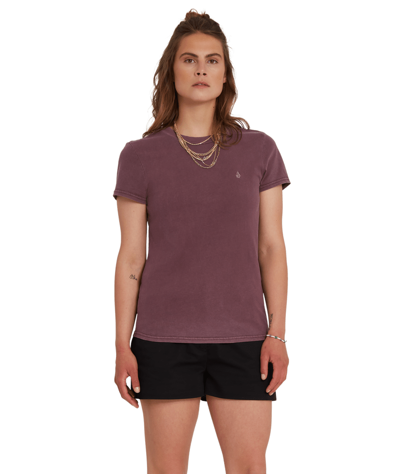 Volcom | Volcom Solid Stone Emb Tee Eggplant  | Camisetas, Camisetas manga corta, Ropa, Women | 