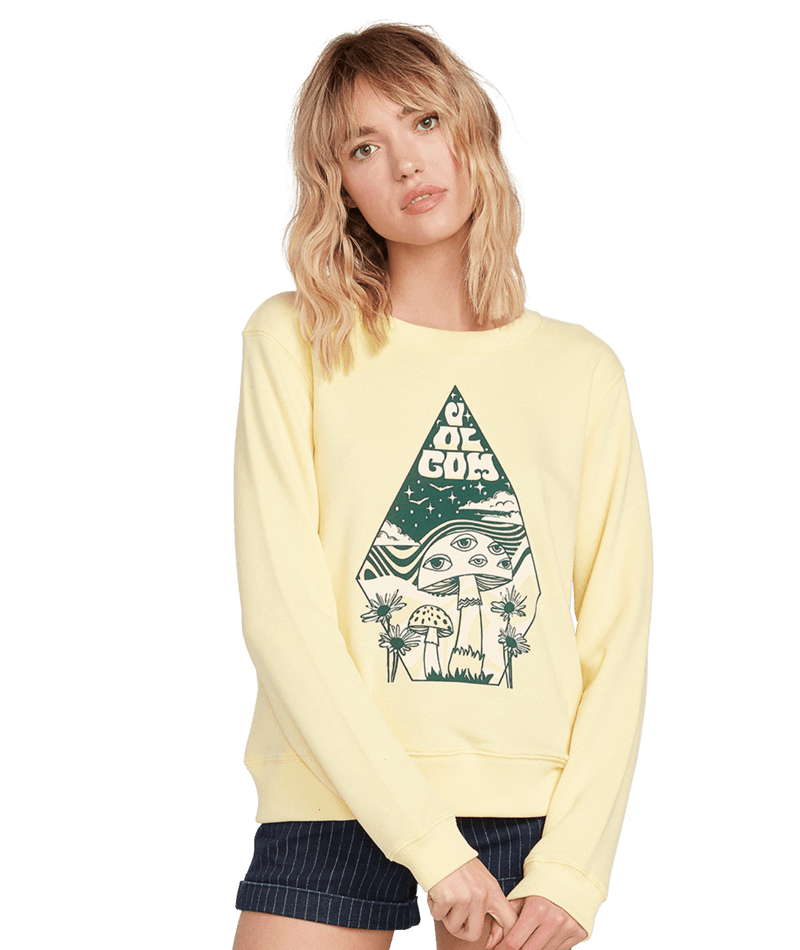 Volcom | Volcom Sound Check Fleece Faded Yellow  | Ropa, Sudaderas, Sudaderas sin capucha, Unisex, Women | 
