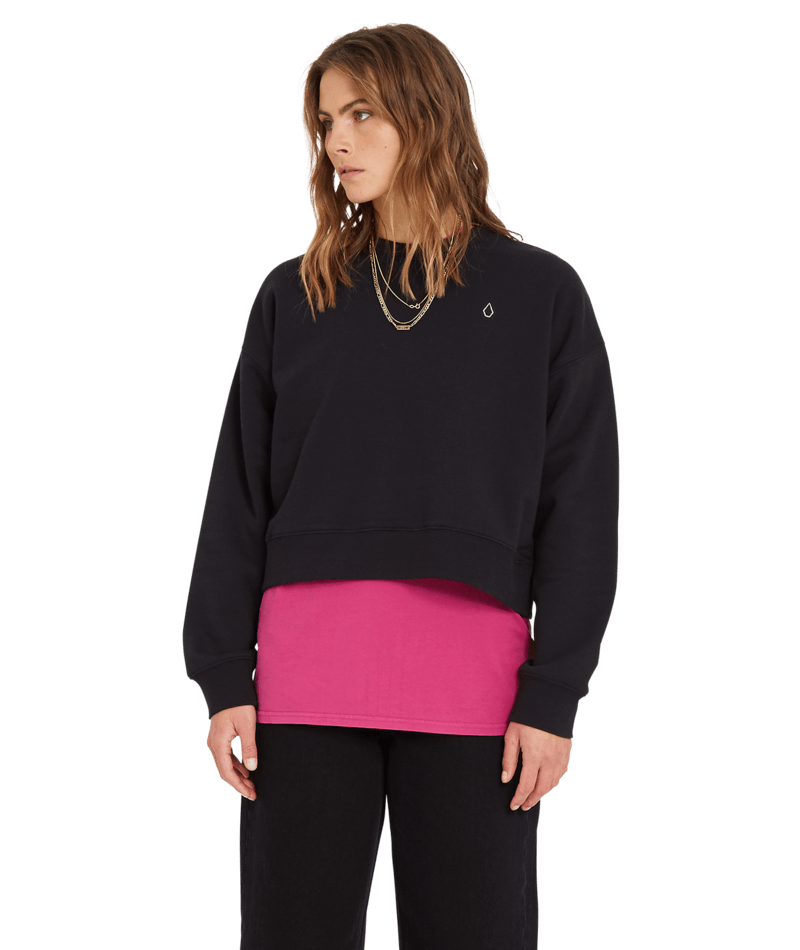 Volcom | Volcom Stone Heart Crew Black  | Ropa, Sudaderas, Sudaderas sin capucha, Unisex, Women | 