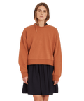 Volcom | Volcom Stone Heart Crew Mocha  | Ropa, Sudaderas, Sudaderas sin capucha, Women | 