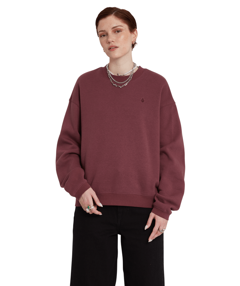 Volcom | Volcom Stone Heart Ii Crew Eggplant  | Ropa, Sudaderas, Sudaderas sin capucha, Women | 