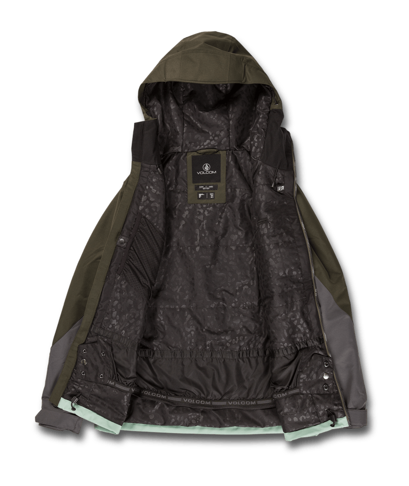 Volcom | Volcom Strayer Ins Jacket Black Green  | Chaquetas Nieve Mujer, Insulated Technical, Snowboard, Unisex, Women, Zip-tech | 
