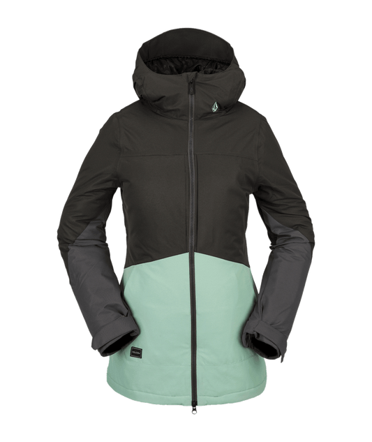 produits les plus vendus | Volcom | Volcom Strayer Ins Jacket Black Green  | Chaquetas Nieve Mujer, Insulated Technical, Snowboard, Unisex, Women, Zip-tech | 