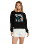 Volcom | Volcom Truly Stokin Crew Black  | Ropa, Sudaderas, Sudaderas sin capucha, Women | 