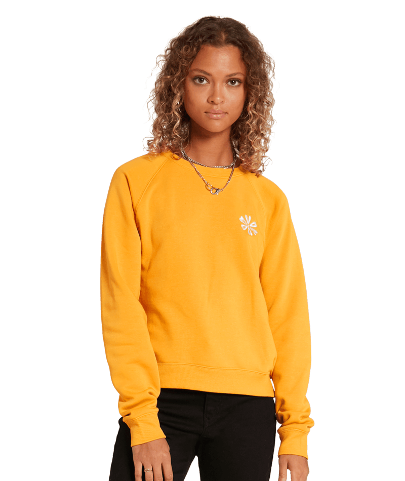 Volcom | Volcom Truly Stokin Crew Vintage Gold  | Ropa, Sudaderas, Sudaderas sin capucha, Unisex, Women | 