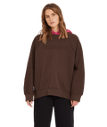 Volcom | Volcom Weirdi Hoodie Dark Brown  | Ropa, Sudaderas, Sudaderas con capucha, Women | 